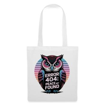 Friedlicher Eulen-Fehler 404 T-Shirt - Stoffbeutel - Weiß - Vorne