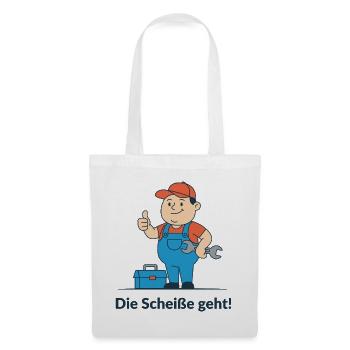 Reparaturheld im Blaumann. Endlich funktioniert es - Stoffbeutel - Weiß - Vorne