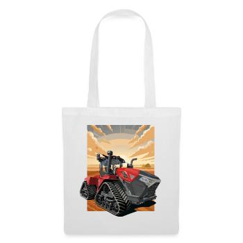 Tractor in sunset with track suspension - Tote Bag - white - Front