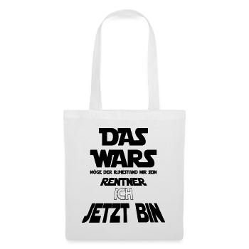 Rentner T-Shirt Lustig – Ruhestand Geschenk – Humo - Stoffbeutel - Weiß - Vorne