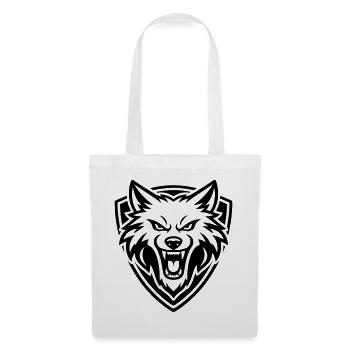 Wolf Kopf Wappen - Stoffbeutel - Weiß - Vorne