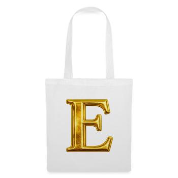 Goldenes E Monogramm-Design - Stoffbeutel - Weiß - Vorne