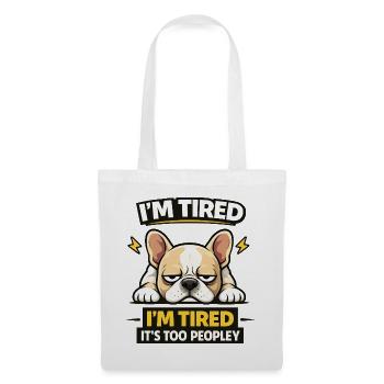 Tee Bulldog fatigué - Sac en tissu - blanc - Devant