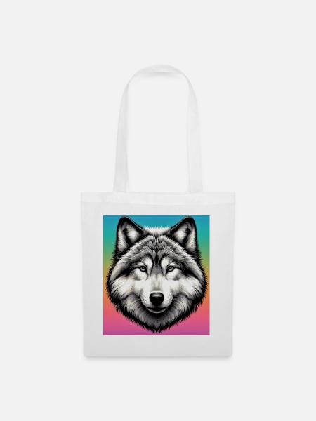Wolf - Stoffbeutel - Weiß