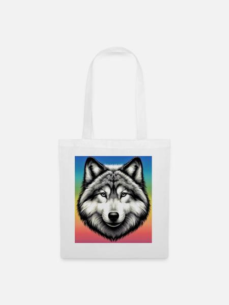 Wolf - Stoffbeutel - Weiß