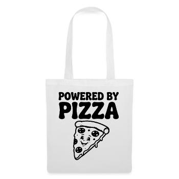 Propulsé par Pizza Lustiger Pizza Spruch - Sac en tissu - blanc - Devant