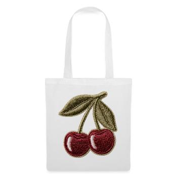 Motif d’écusson brodeur de cerises - Sac en tissu - blanc - Devant