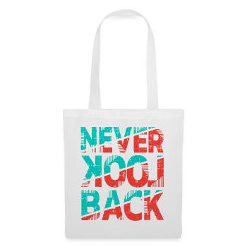 Never Look Back – Retro Typography Statement Design - Tote Bag - white - Front