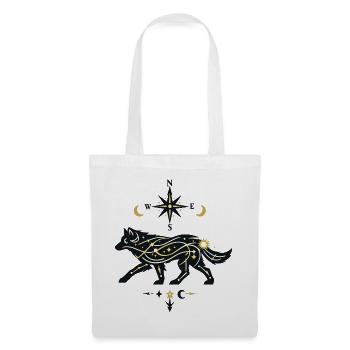 Loup de l’Étoile du Nord avec Chemins Stellaires - Sac en tissu - blanc - Devant