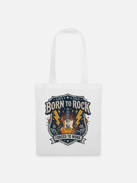 Geboren zum Rocken - Stoffbeutel - Weiß