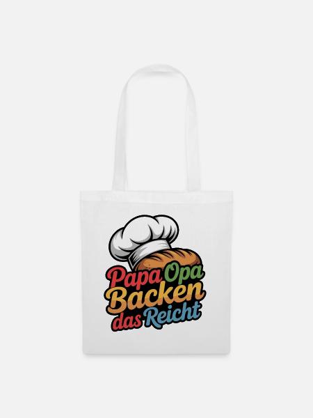 Papa Opa Backen Das Reicht - Stoffbeutel - Weiß