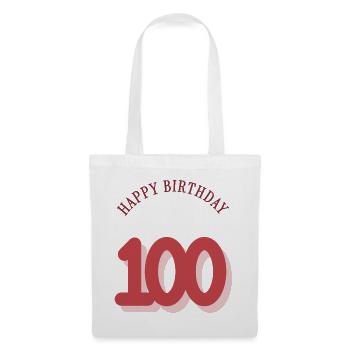 100. 100 JAHRE. 100-JÄHRIGES JUBILÄUM. GEBURTSTAG 100 - Stoffbeutel - Weiß - Vorne