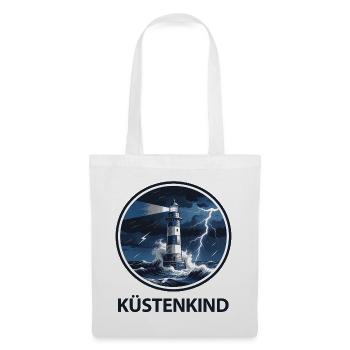 Küstenkind Leuchtturm Sturmmeer - Stoffbeutel - Weiß - Vorne