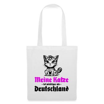 Meine Katze ist wichtiger als Deutschland - Stoffbeutel - Weiß - Vorne