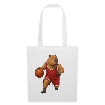 Capybara spielt Basketball  - Stoffbeutel - Weiß - Vorne