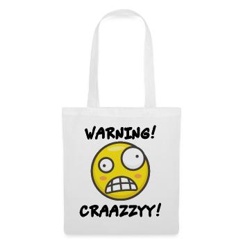 Verrücktes Grins-Symbol - Stoffbeutel - Weiß - Vorne