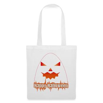 Halloween Kürbis-Gesicht mit Text - Stoffbeutel - Weiß - Vorne