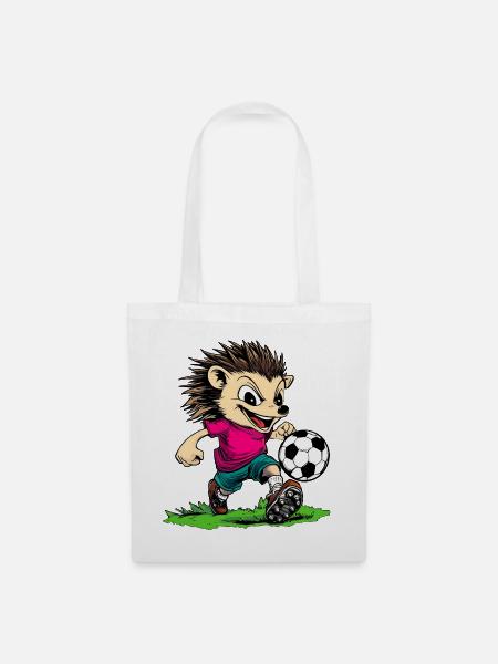 Fussball Igel - Stoffbeutel - Weiß