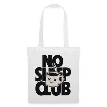 No Sleep Club – Müde Kaffeetasse - Stoffbeutel - Weiß - Vorne