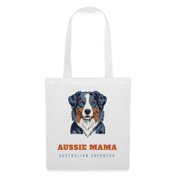 Aussie Mama – Australian Shepherd Hundemama - Stoffbeutel - Weiß - Vorne