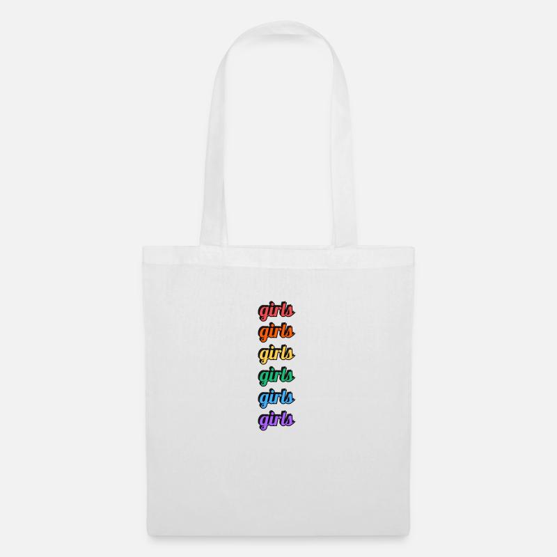 Lesbische Mädchen Regenbogen Text - Stoffbeutel - Weiß
