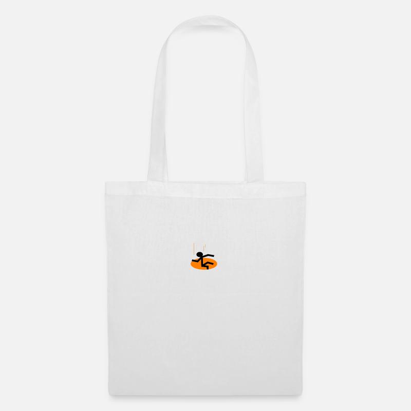 Stickman fall in hole - Tote Bag - white