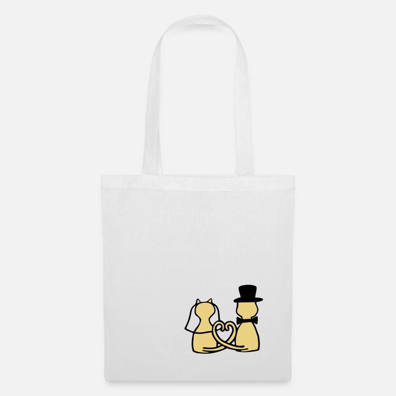 cat wedding - Tote Bag - white