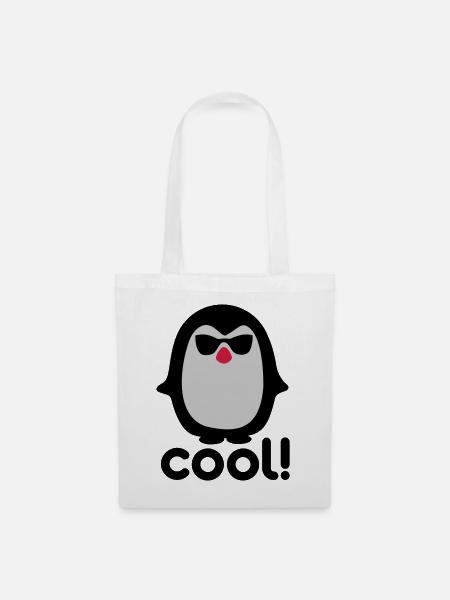 Cool pinguïn - Stoffbeutel - Weiß