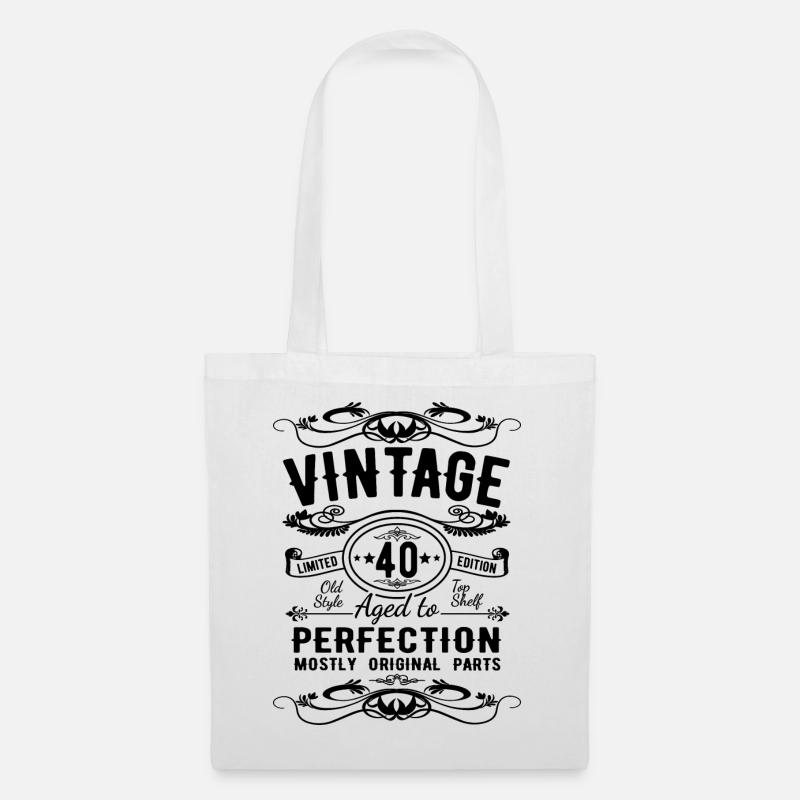 40. Geburtstag 40 Jahre Vintage Geschenk - Stoffbeutel - Weiß