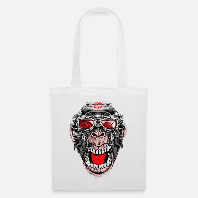 Crazy Monkey - Sac en tissu - blanc