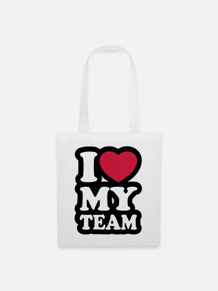 I love my team - Ich liebe mein Team - Stoffbeutel - Weiß