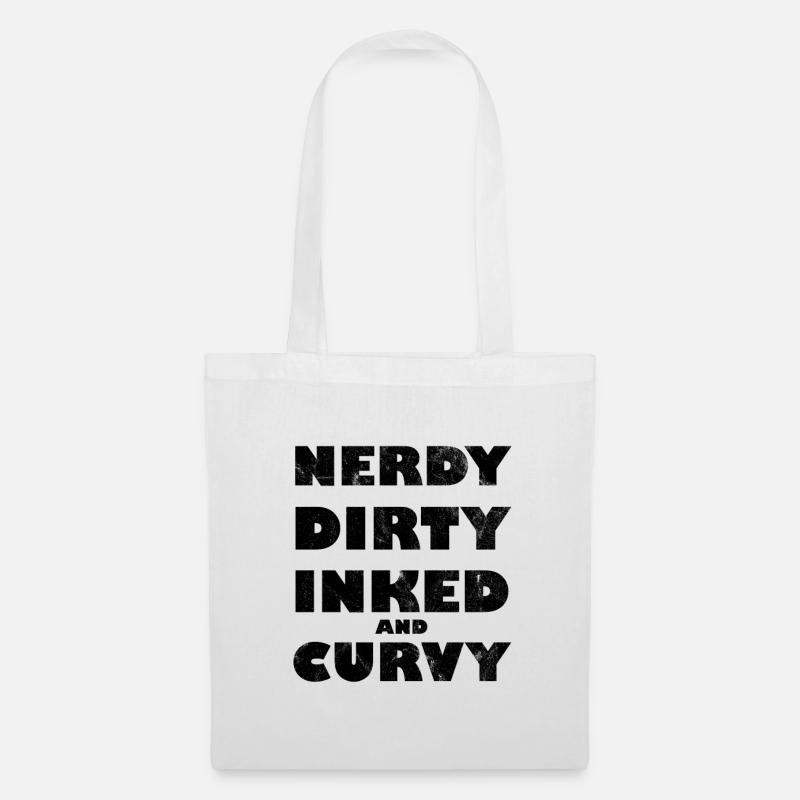 Nerdy Dirty Inked And Curvy - Stoffbeutel - Weiß