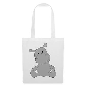 Hippopotame - Sac en tissu - blanc - Devant