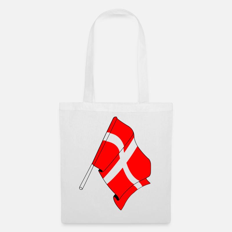 Flagge: Dänemark - Stoffbeutel - Weiß
