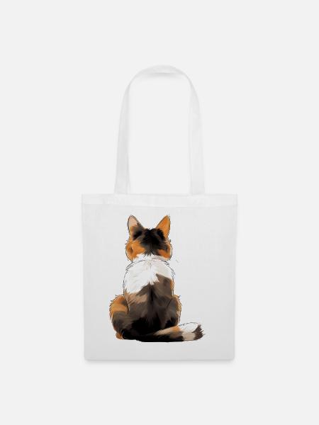 Japanische Bobtail-Katze - Stoffbeutel - Weiß