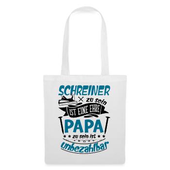 Schreiner Papa Handwerker Vatertag - Stoffbeutel - Weiß - Vorne