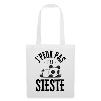 Je peux pas j ai sieste - Sac en tissu - blanc - Devant