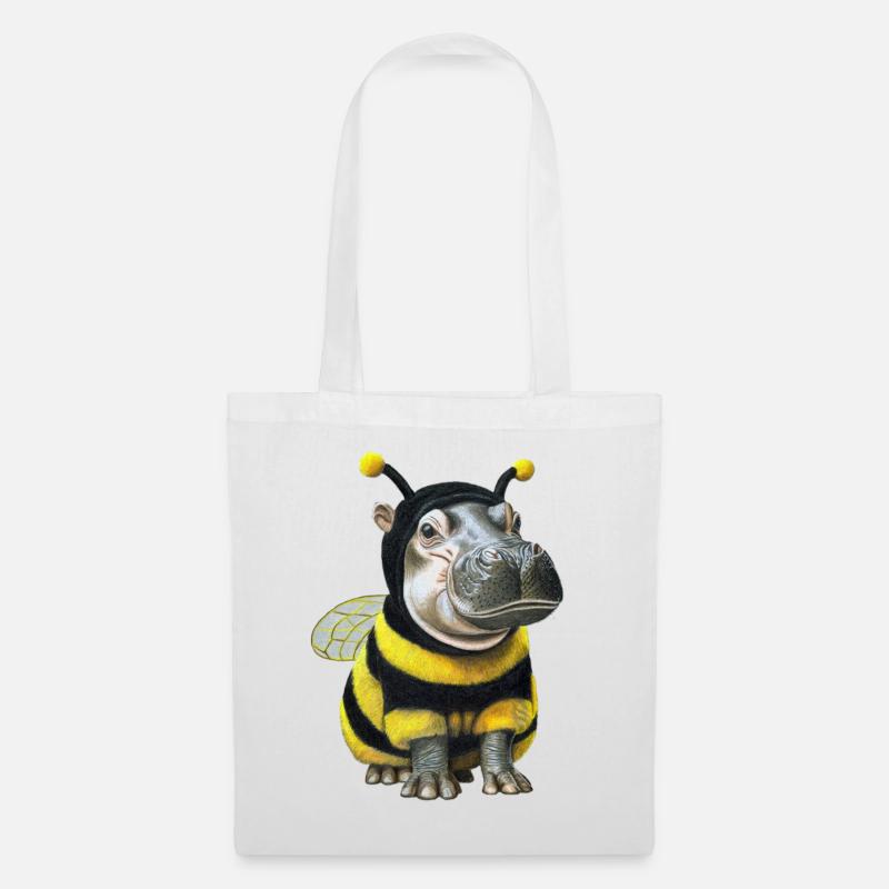 Hippopotamus Bee 2 - Tote Bag - white