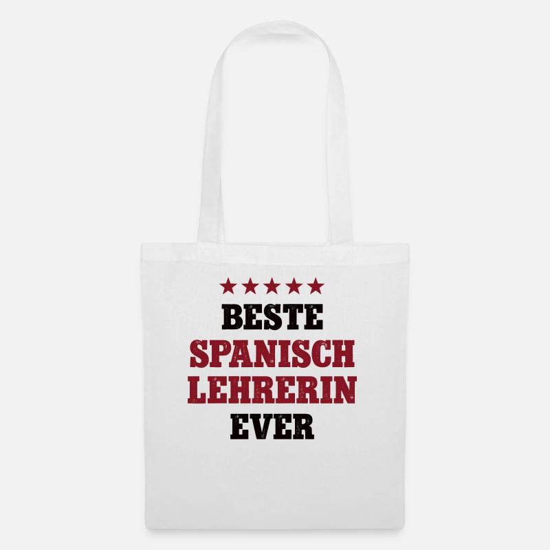 Beste Spanisch Lehrerin Schule Spanish Teacher - Stoffbeutel - Weiß
