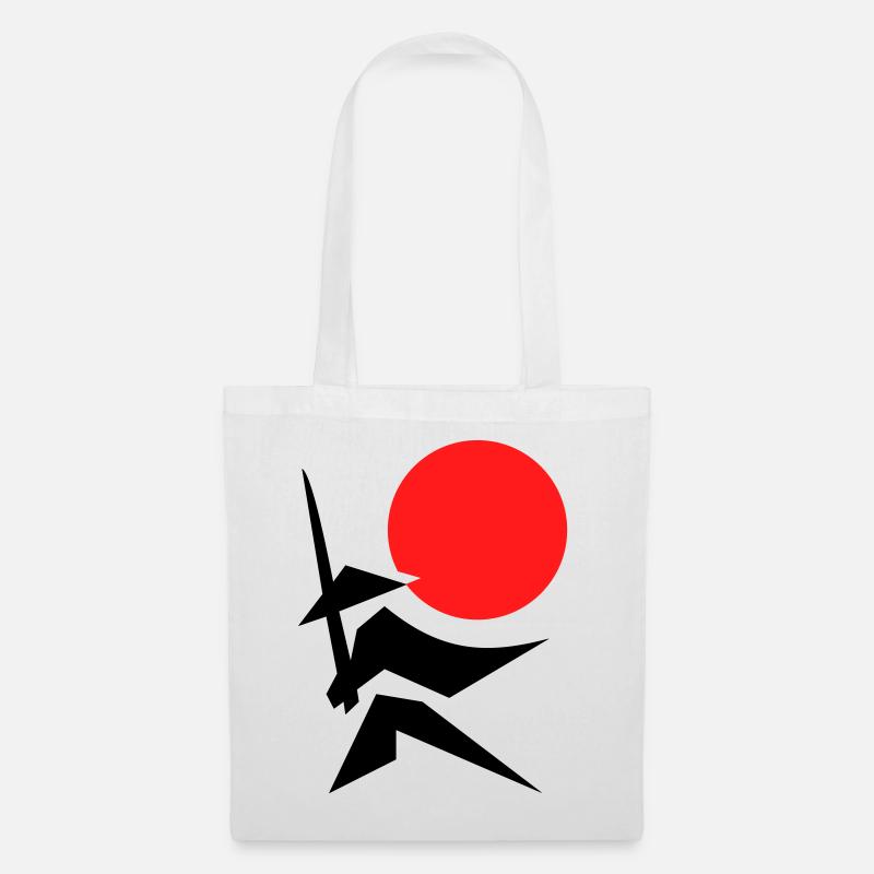 Abstract Image with Samurai Red Black - Tote Bag - white