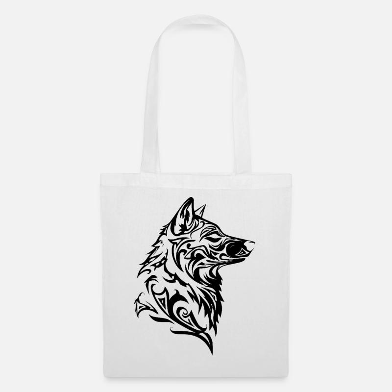 Nordischer Wolf Tribal Tattoo - Stoffbeutel - Weiß
