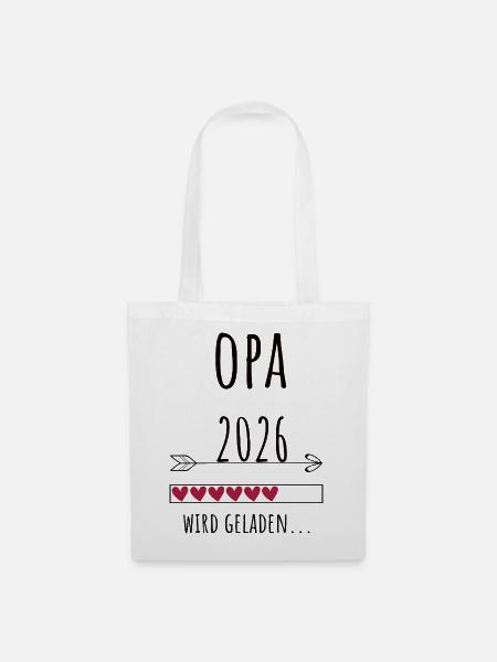 Werdender Opa 2026 Geschenk Schwangerschaft - Stoffbeutel - Weiß