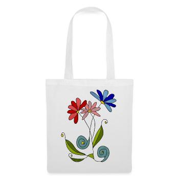 Fleur - Sac en tissu - blanc - Devant