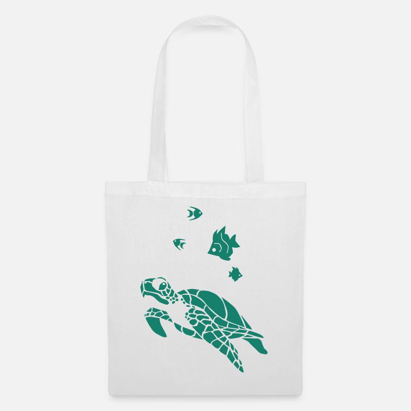 Turtle anf Flag fish - Stoffbeutel - Weiß