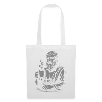 Portrait de tasse à café Platon - Sac en tissu - blanc - Devant