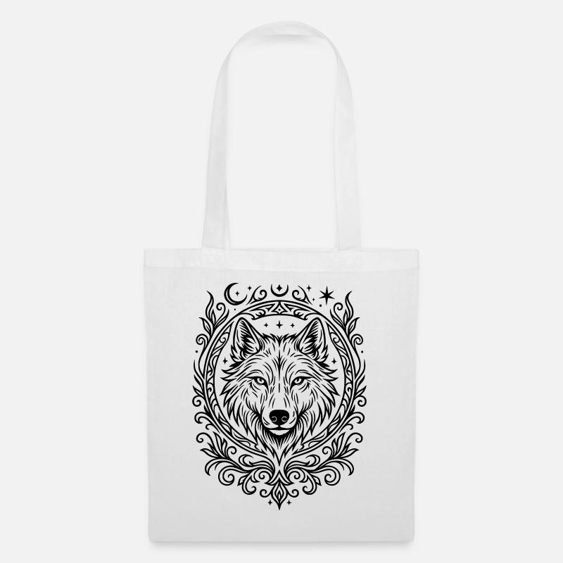 Wolf's Head - Tote Bag - white