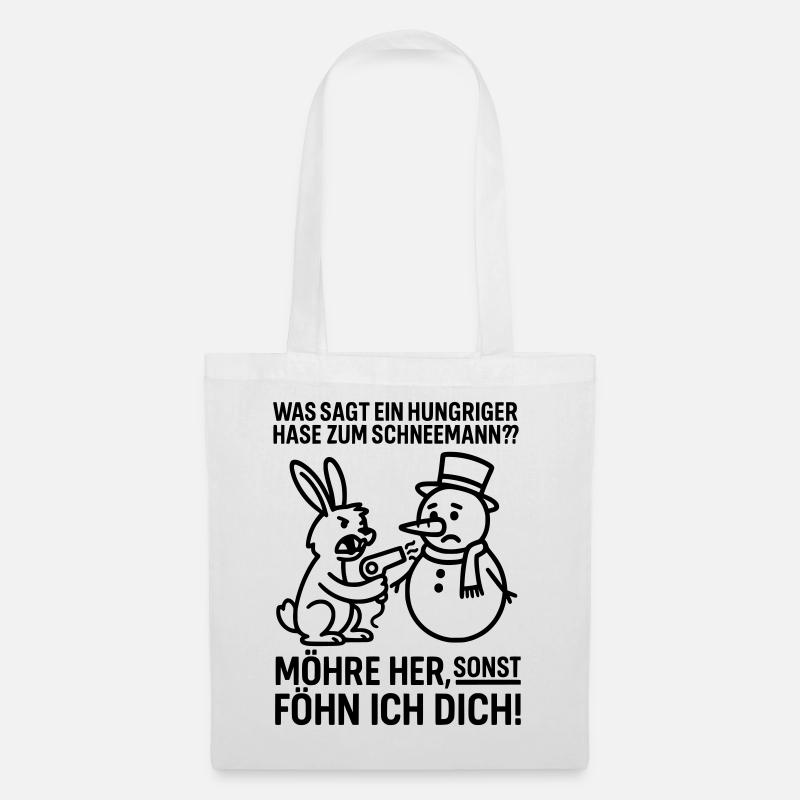 Carrot Hungry Rabbit - Tote Bag - white