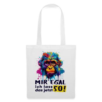 JE M’EN FICHE - JE VAIS LAISSER ÇA COMME ÇA MAINTENANT ! - Singe drôle - Sac en tissu - blanc - Devant