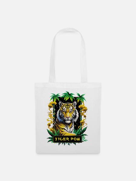 Tiger Pow - Stoffbeutel - Weiß