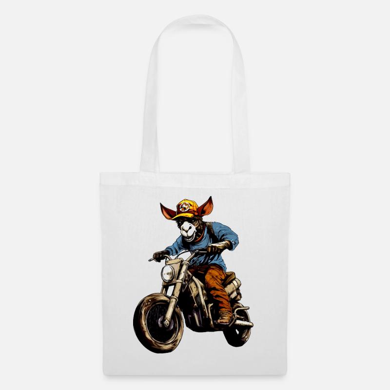 Esel Motorrad - Stoffbeutel - Weiß